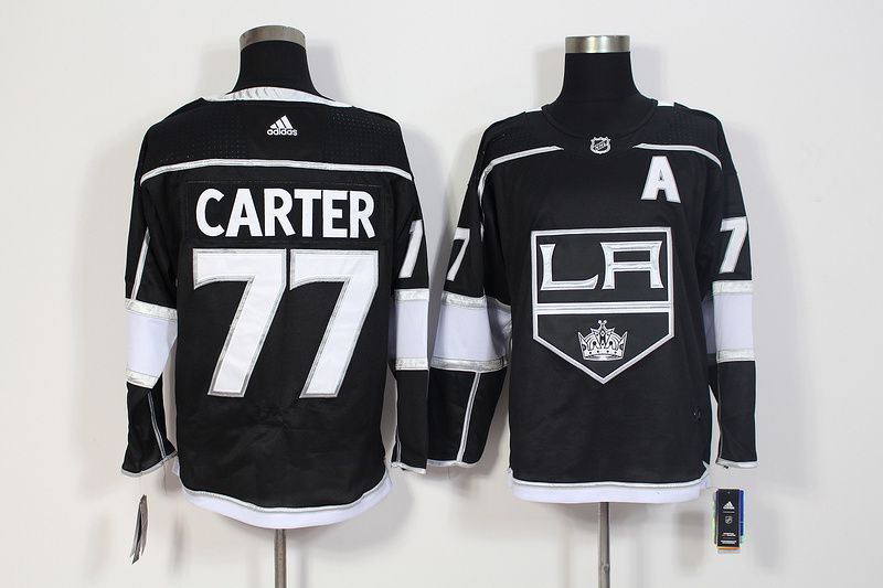 Men Los Angeles Kings 77 Carter Black Hockey Stitched Adidas NHL Jerseys